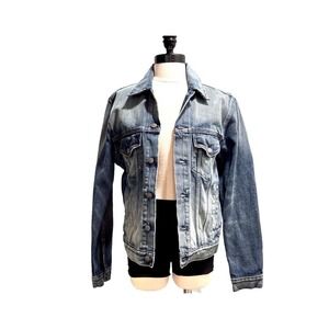 Ralph Lauren Denim & Supply Trucker Jacket Women's Small Distressed USA Flag